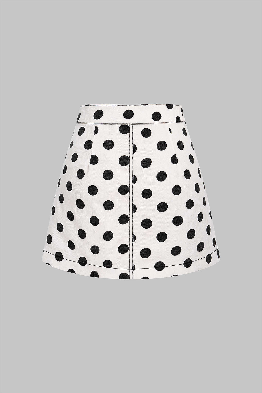 Jupe asymétrique taille haute à pois