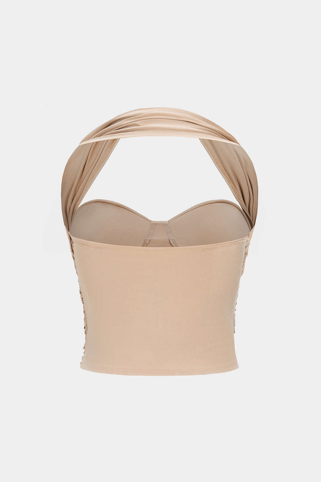Haut bustier licou croisé froncé