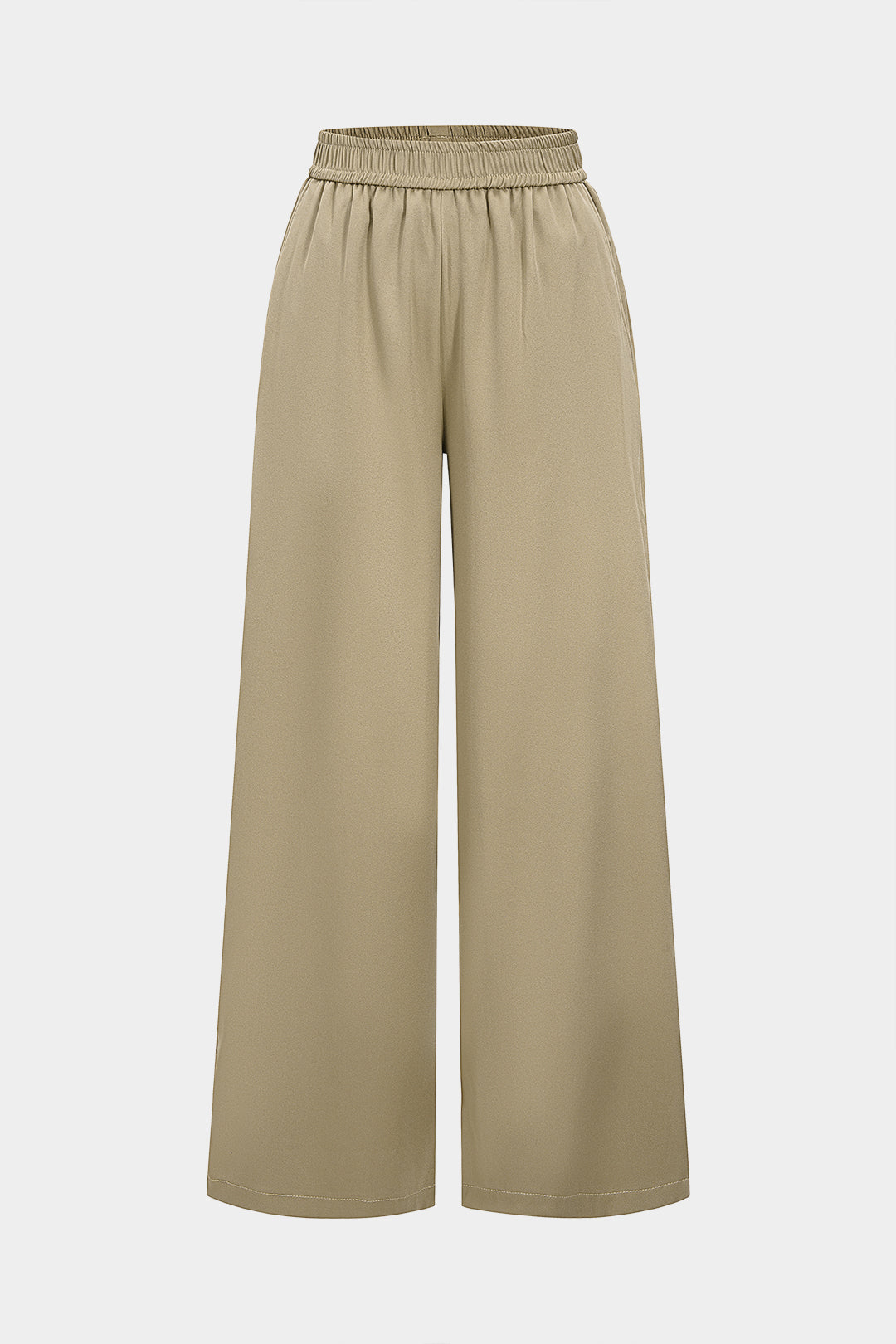 Hose mit weitem Bein, Knopfdetails und geschlitztem Saum