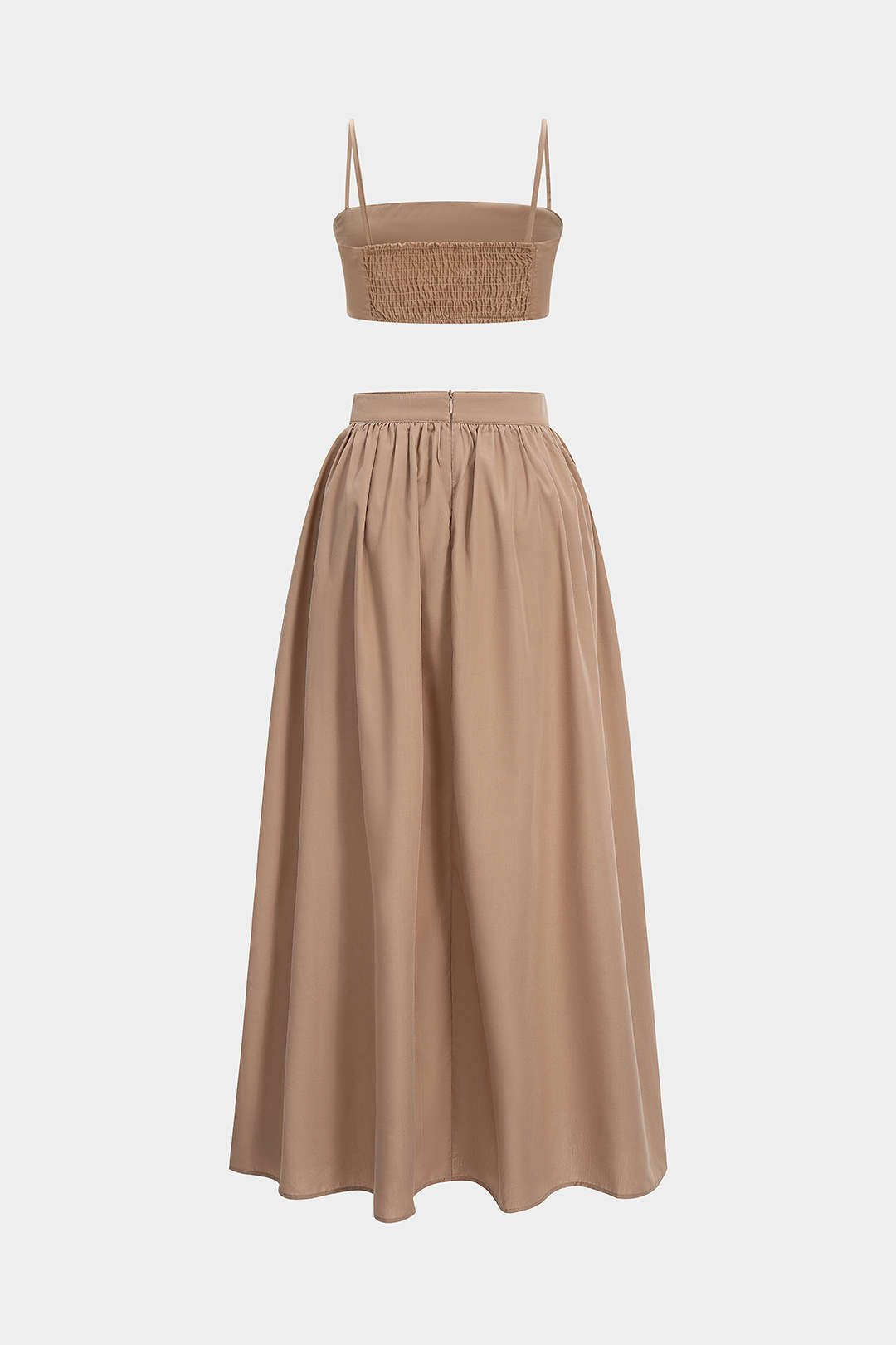 Ensemble top caraco froncé et jupe drapée