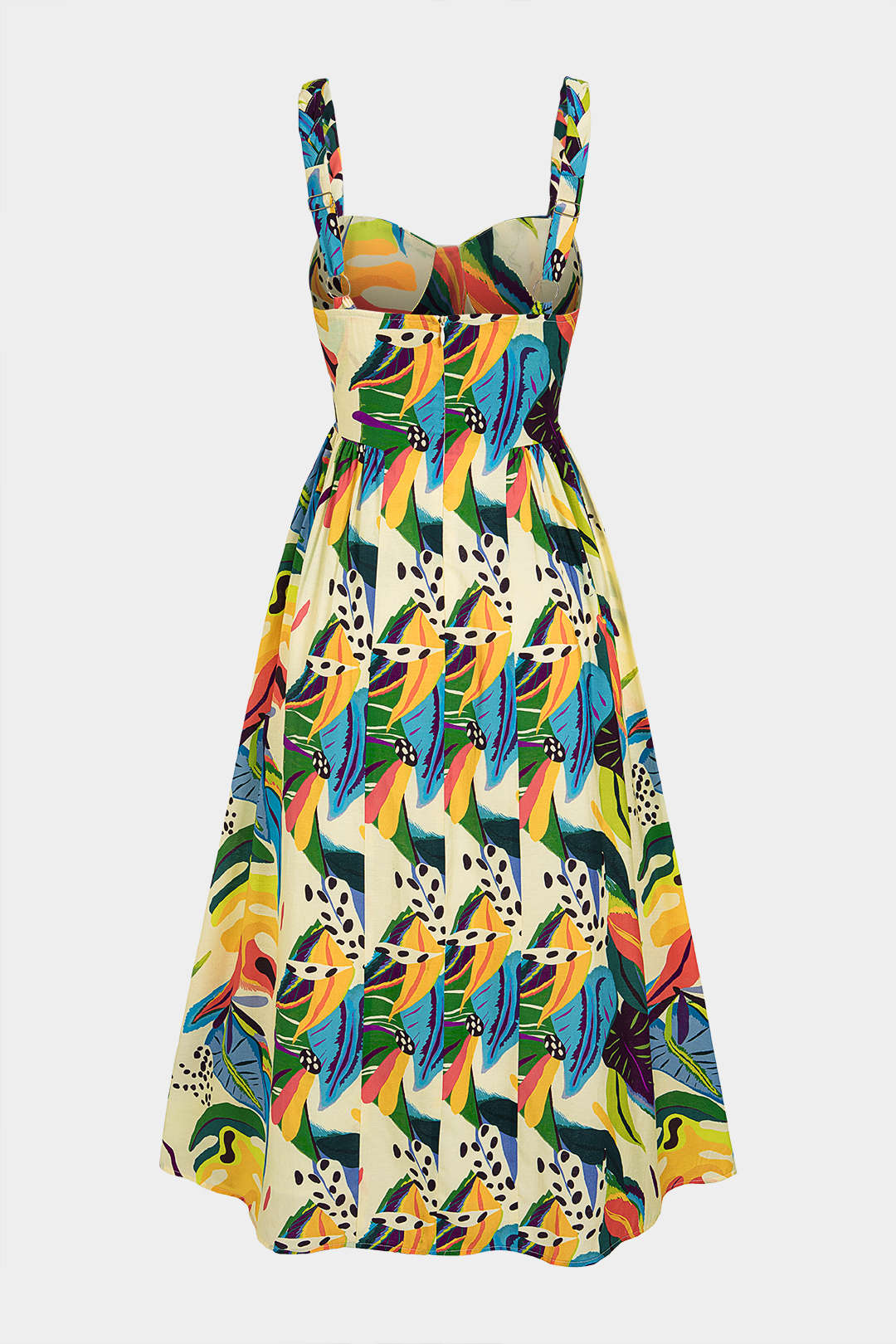 Maxikleid mit tropischem Print und Spaghettiträgern