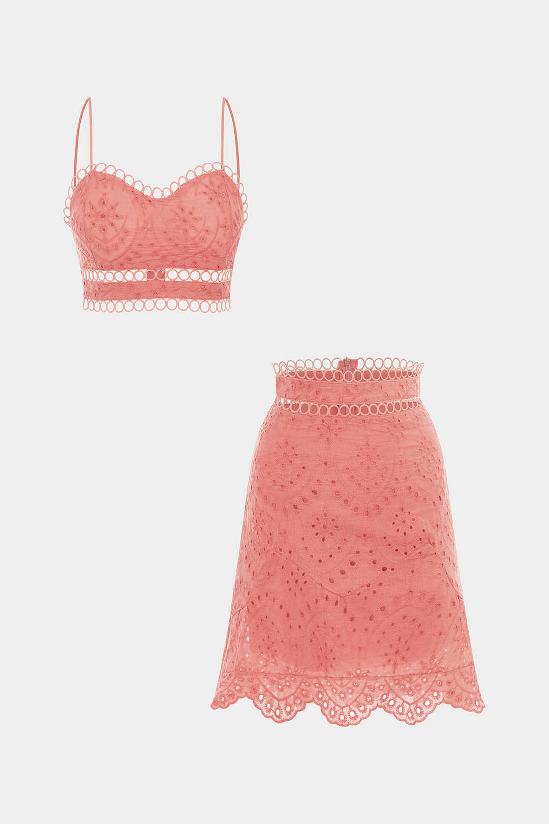 Hollow Out Backless Cropped Cami Top And High Waist Skirt Set