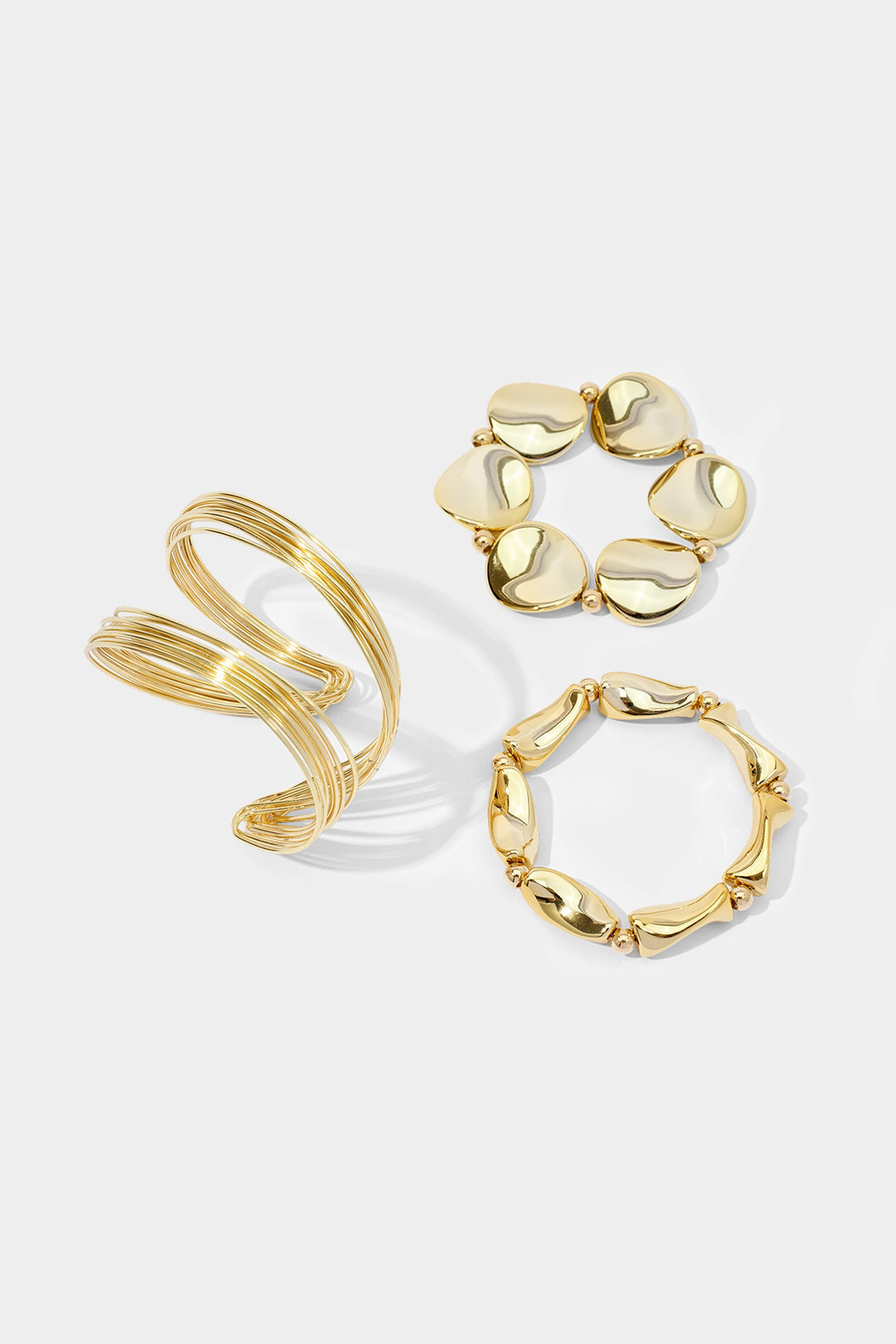 Alloy Geometric Multi-Layer Bracelets