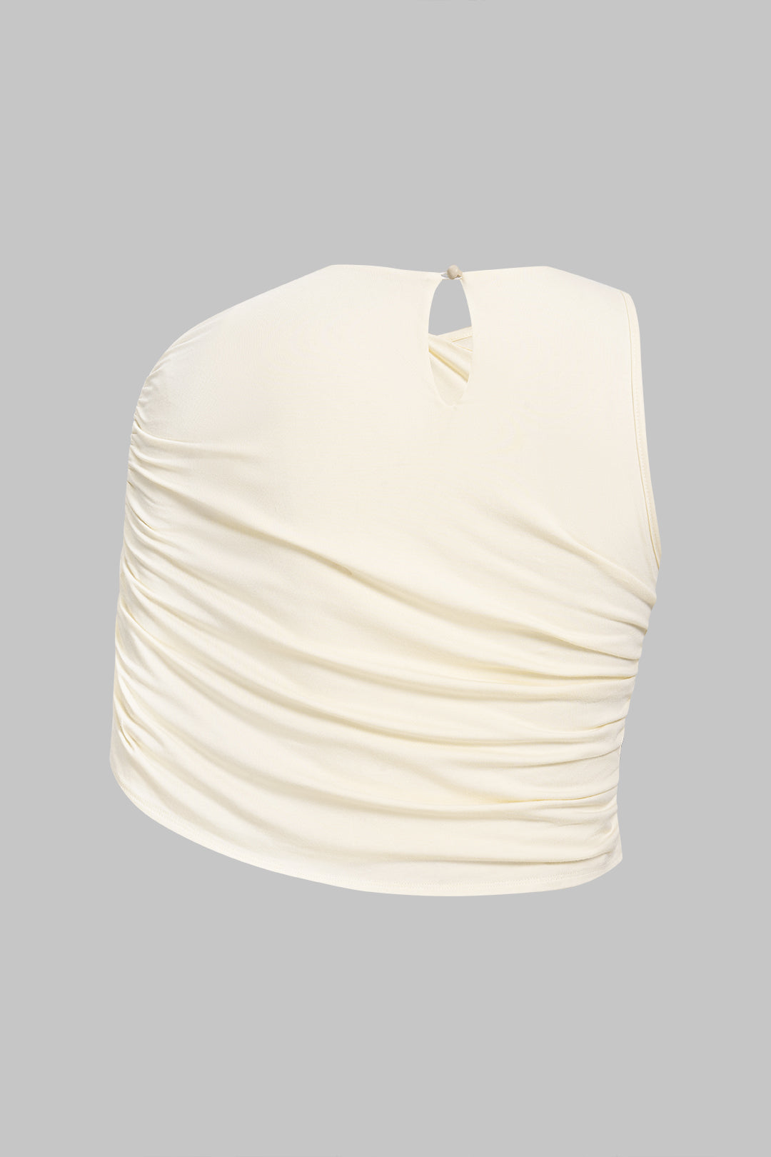 T-shirt asymétrique sans manches avec fronces