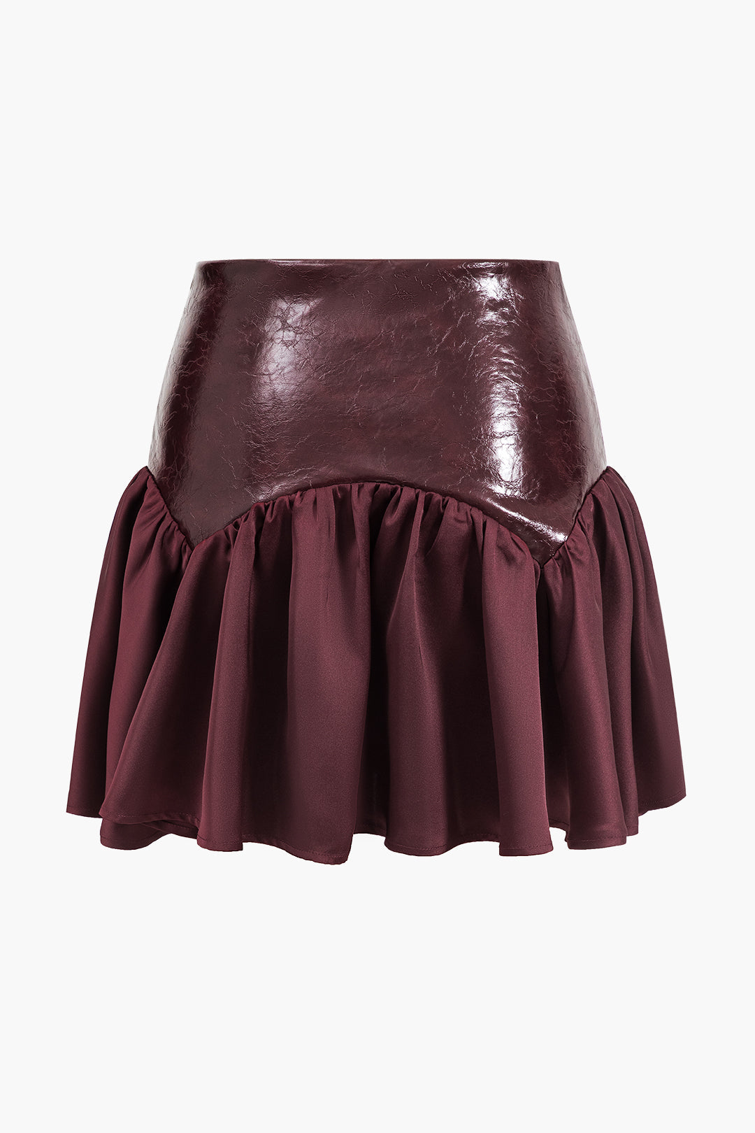 Faux Leather Patchwork Skirt