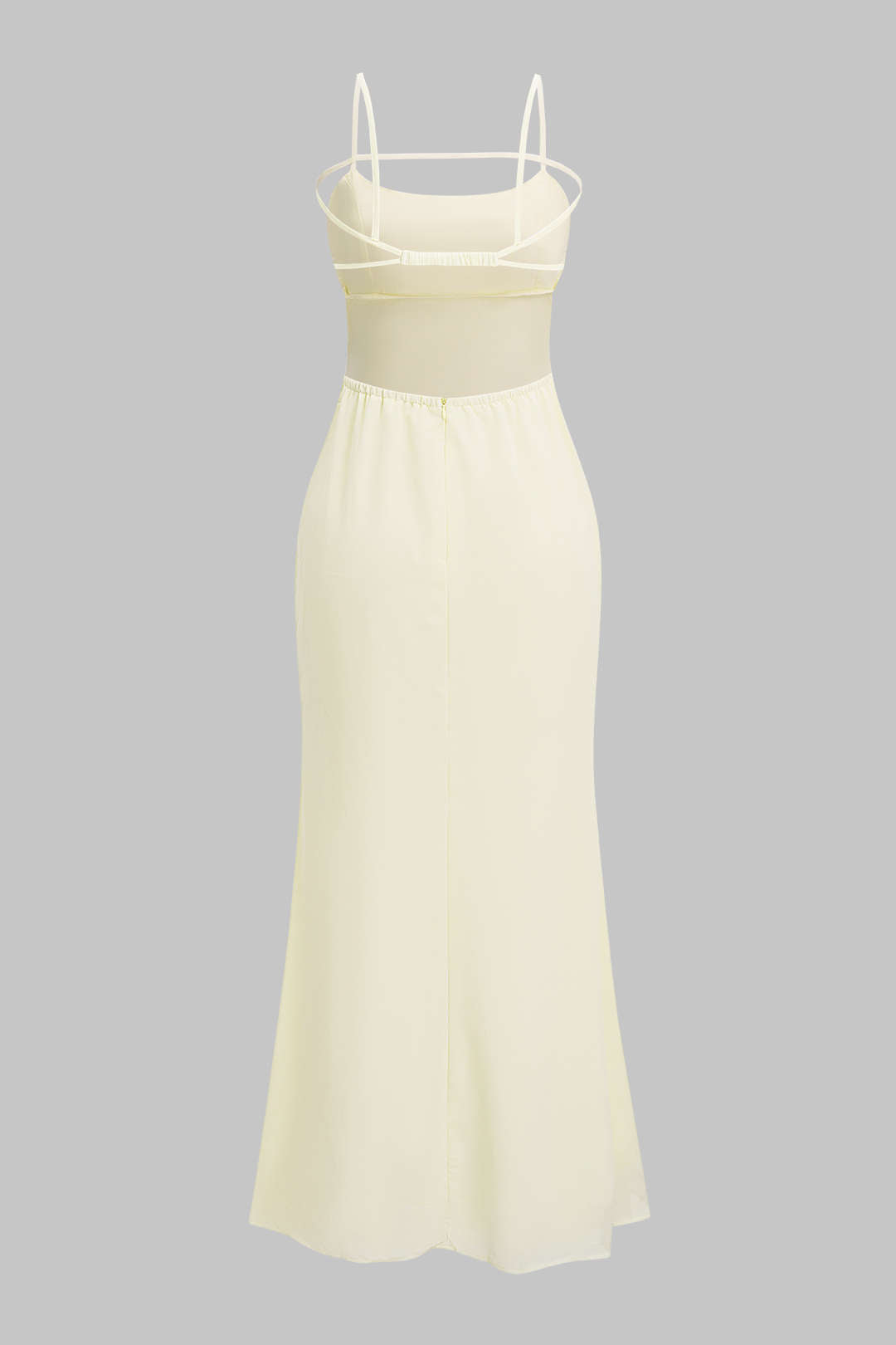 Einfarbiges ärmelloses Maxikleid aus Chiffon mit Cut-Outs