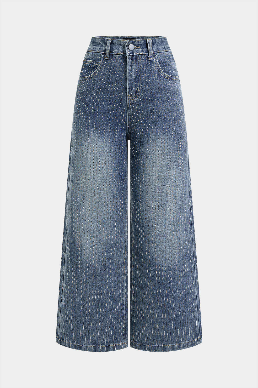 Jean large en jean avec strass