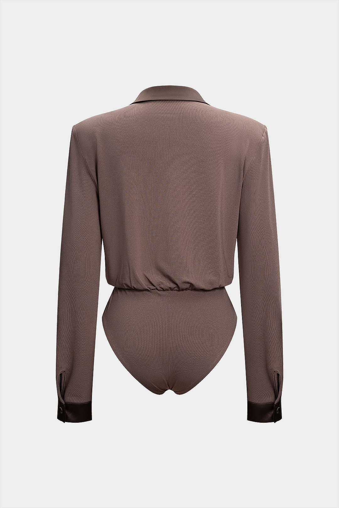 Body à manches longues et col en satin patchwork