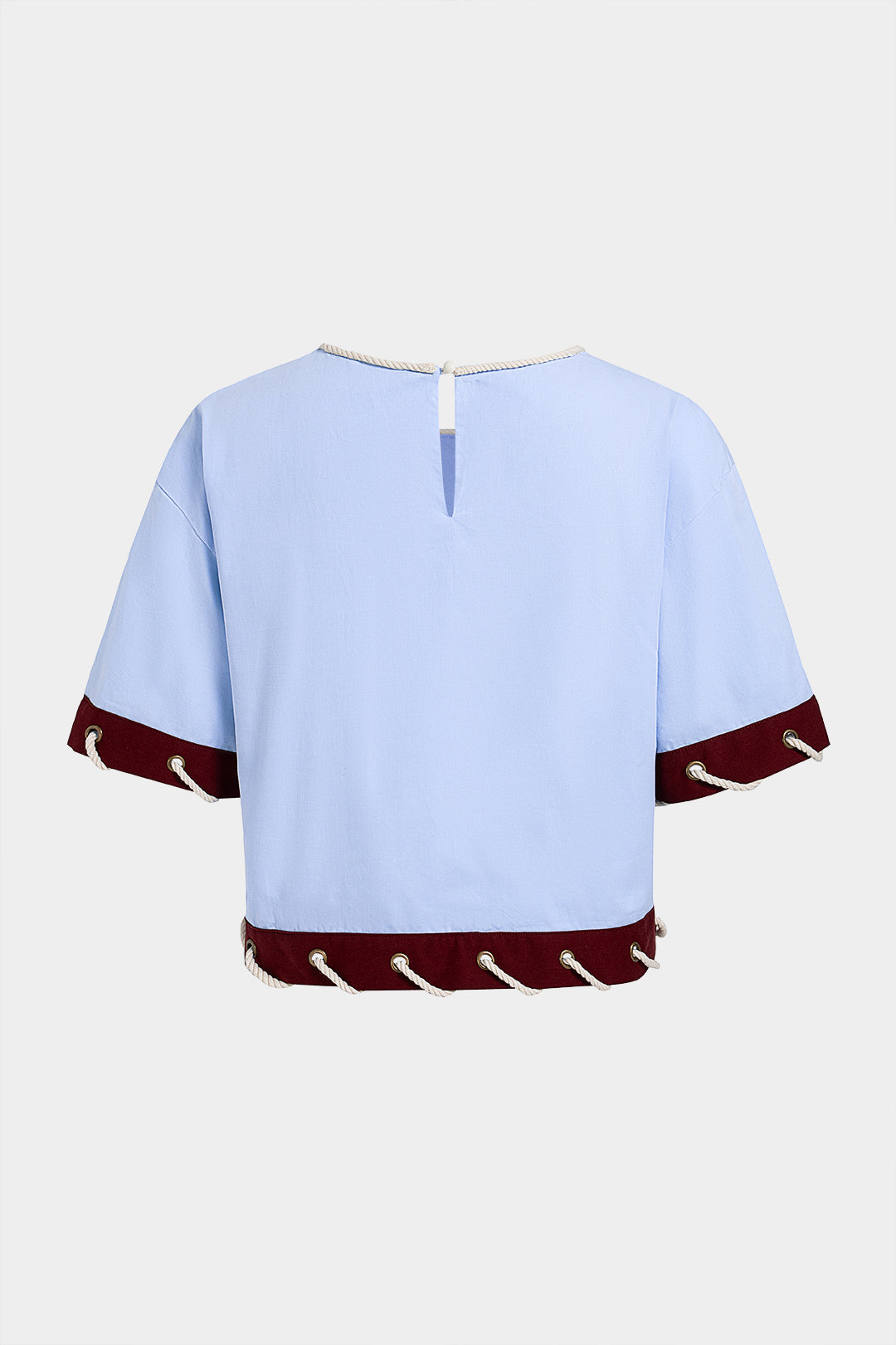 Rundhals-Kurzarmshirt mit Kontrastpasse