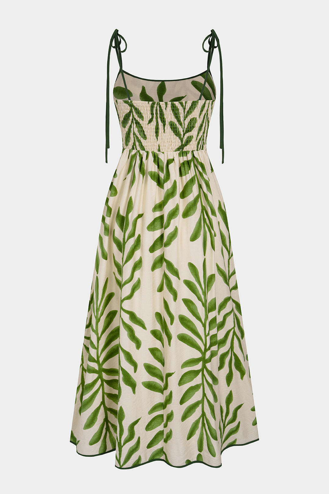 Blätterdruck ärmelloses Maxikleid