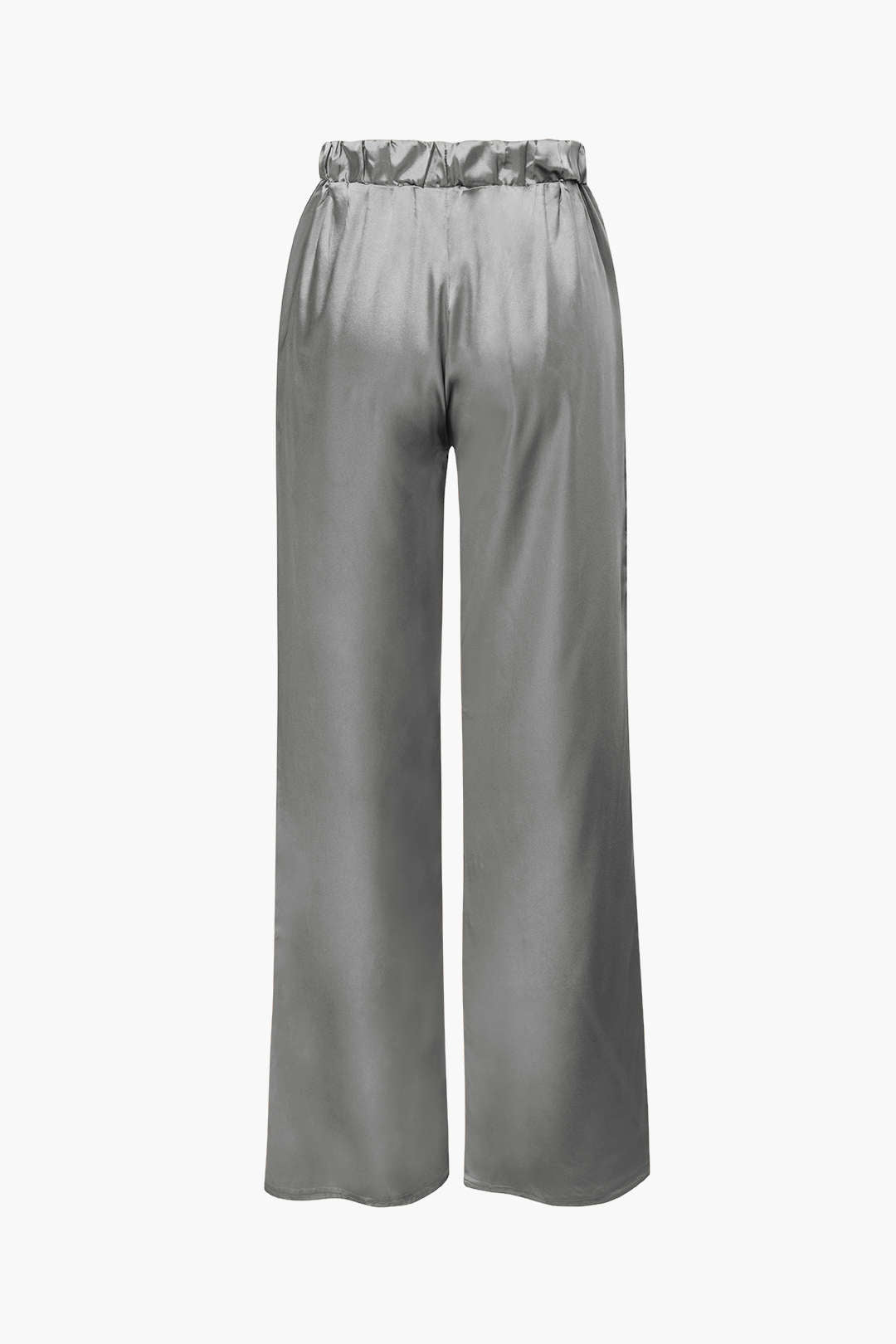 Ensemble chemise à manches longues boutonnée en satin et pantalon