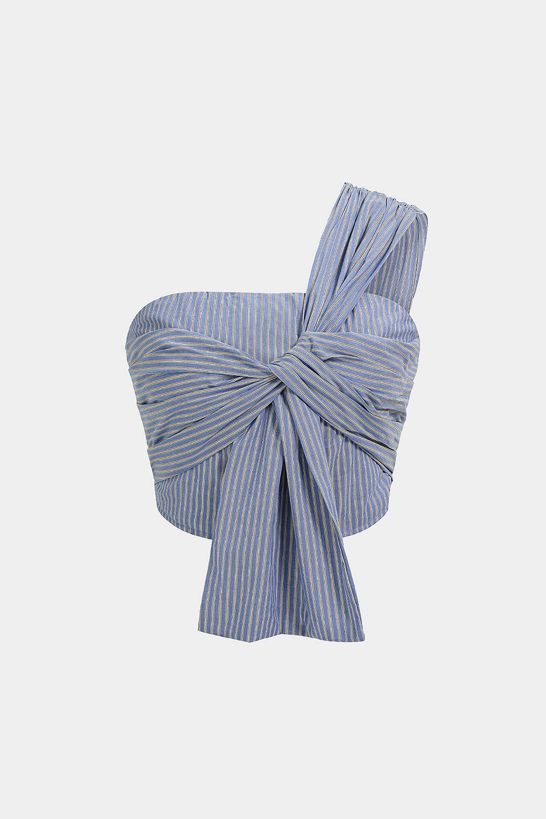 Haut asymétrique à ruché à une épaule et rayures