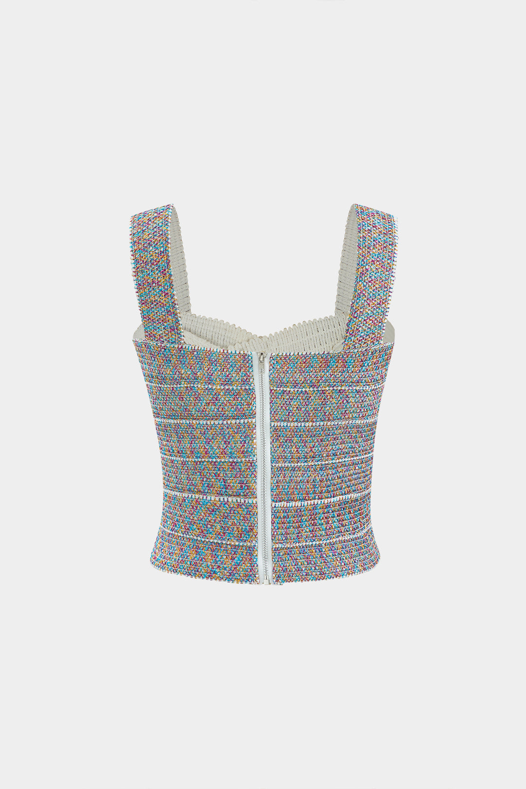 Kurzes Bandagen-Tanktop mit Reißverschluss hinten
