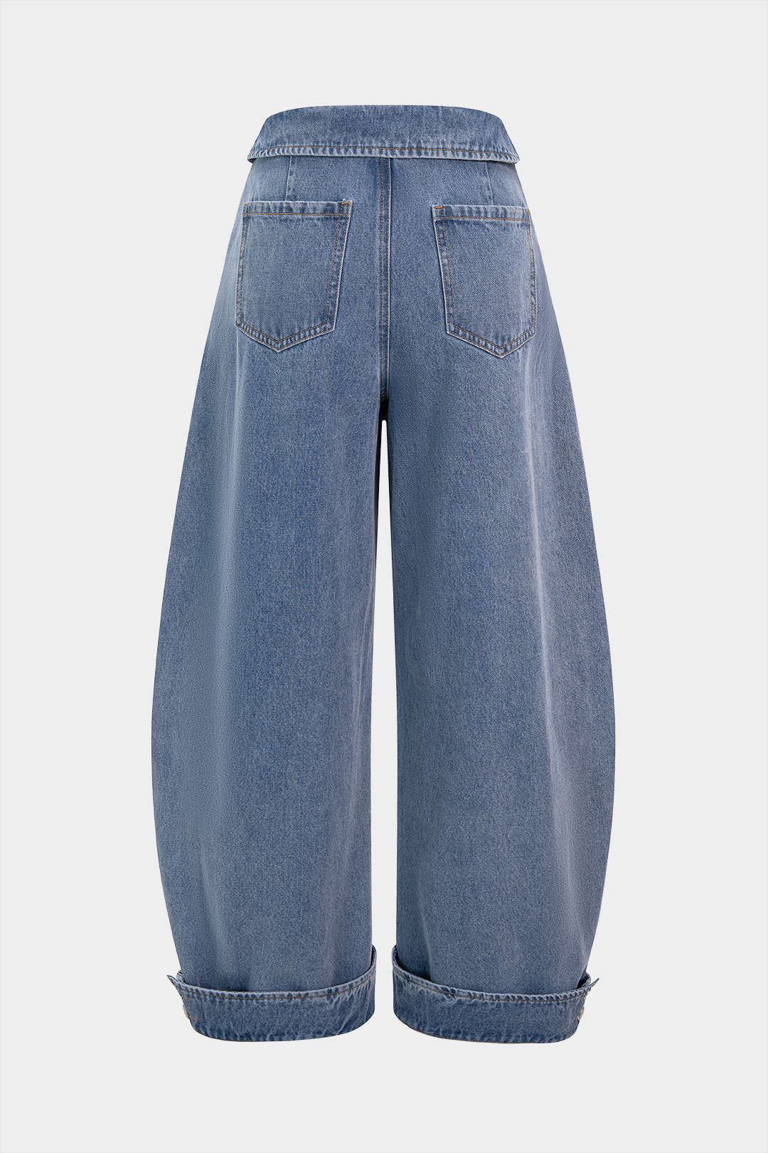 Denim Striped Tie Front Asymmetrical Jeans