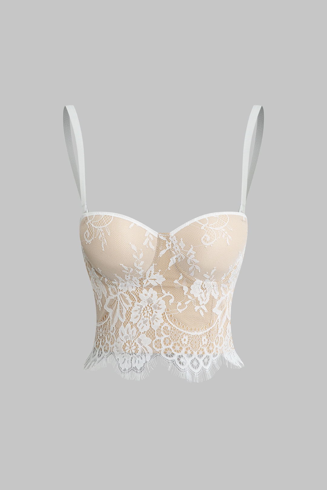 Spitzen-Bustier-Cami-Top mit Haken- und Ösenverschluss