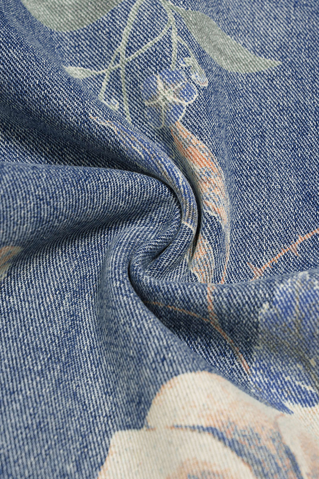 Jeans mit Blumenmuster und hohem Bund im geraden Schnitt