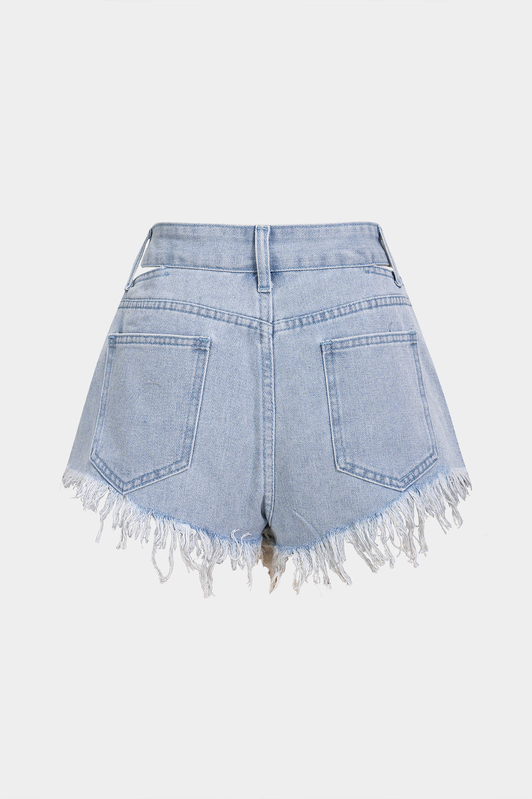 Jeansshorts mit Destroyed-Cut-Out und Taschen