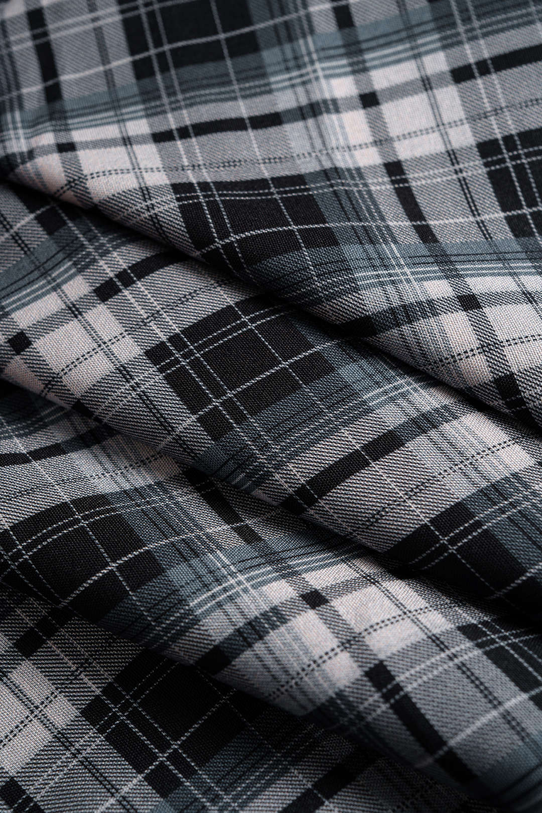 Denim Plaid Print Asymmetrical Tie-Up Wide Leg Jeans