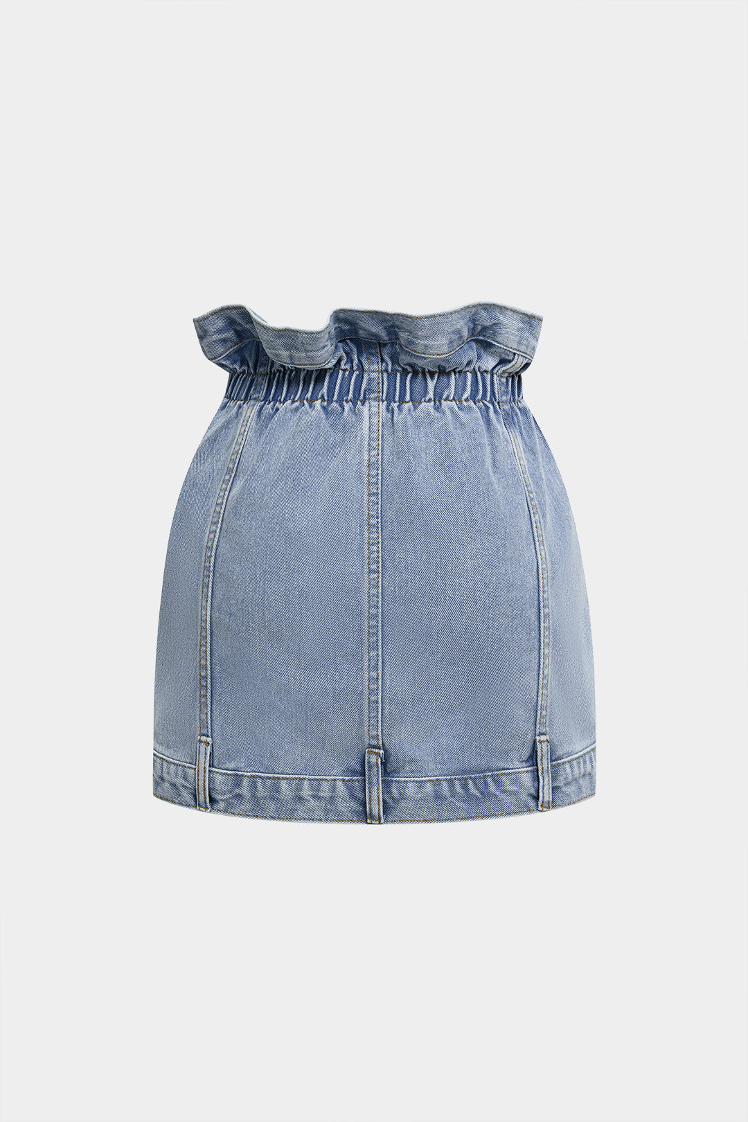 Jupe en jean boutonnée à taille froncée