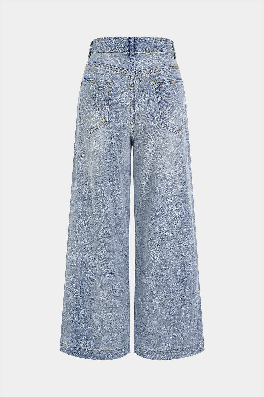 Jeans mit geradem Bein und Blumenmuster