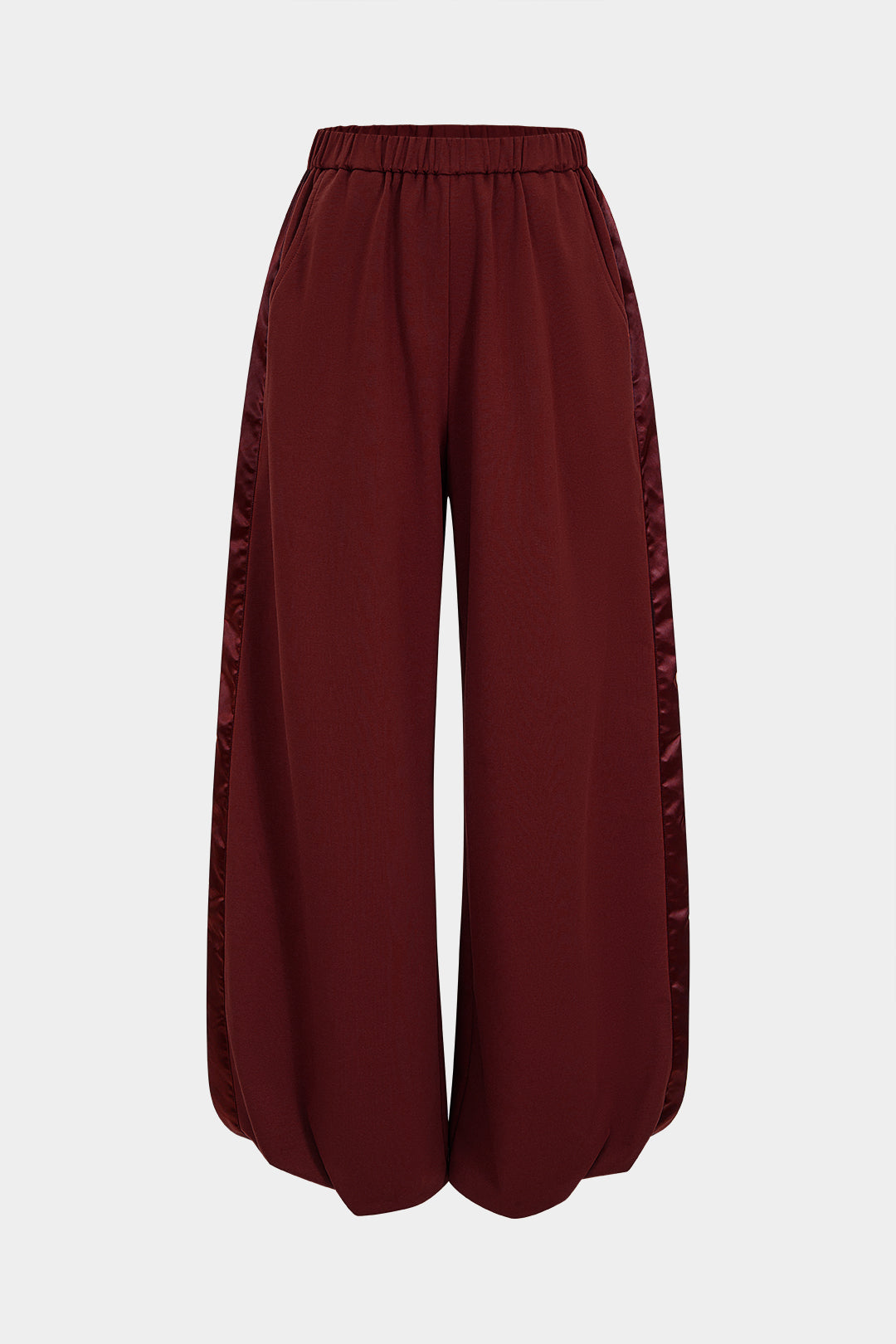 Patchwork-Detail geraffte Hose