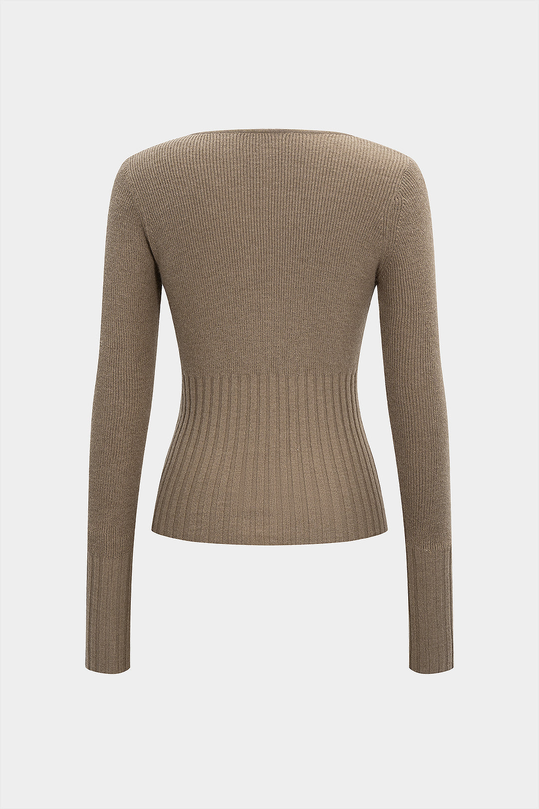 Knit Square Neck Long-Sleeve Top
