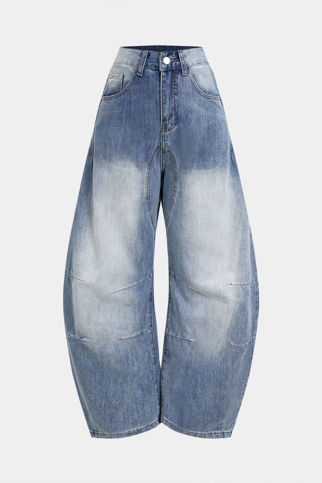 Denim Plaid Print Asymmetrical Tie-Up Wide Leg Jeans