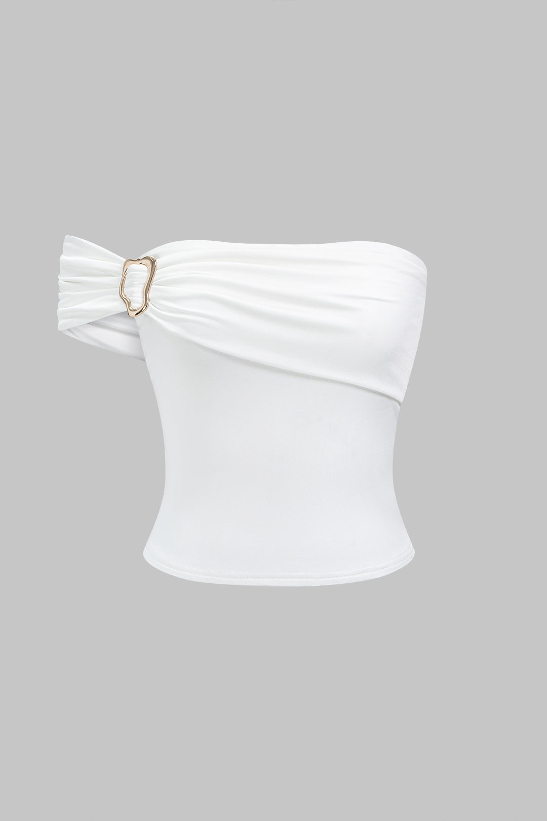 Metallic Asymmetrical Tube Top