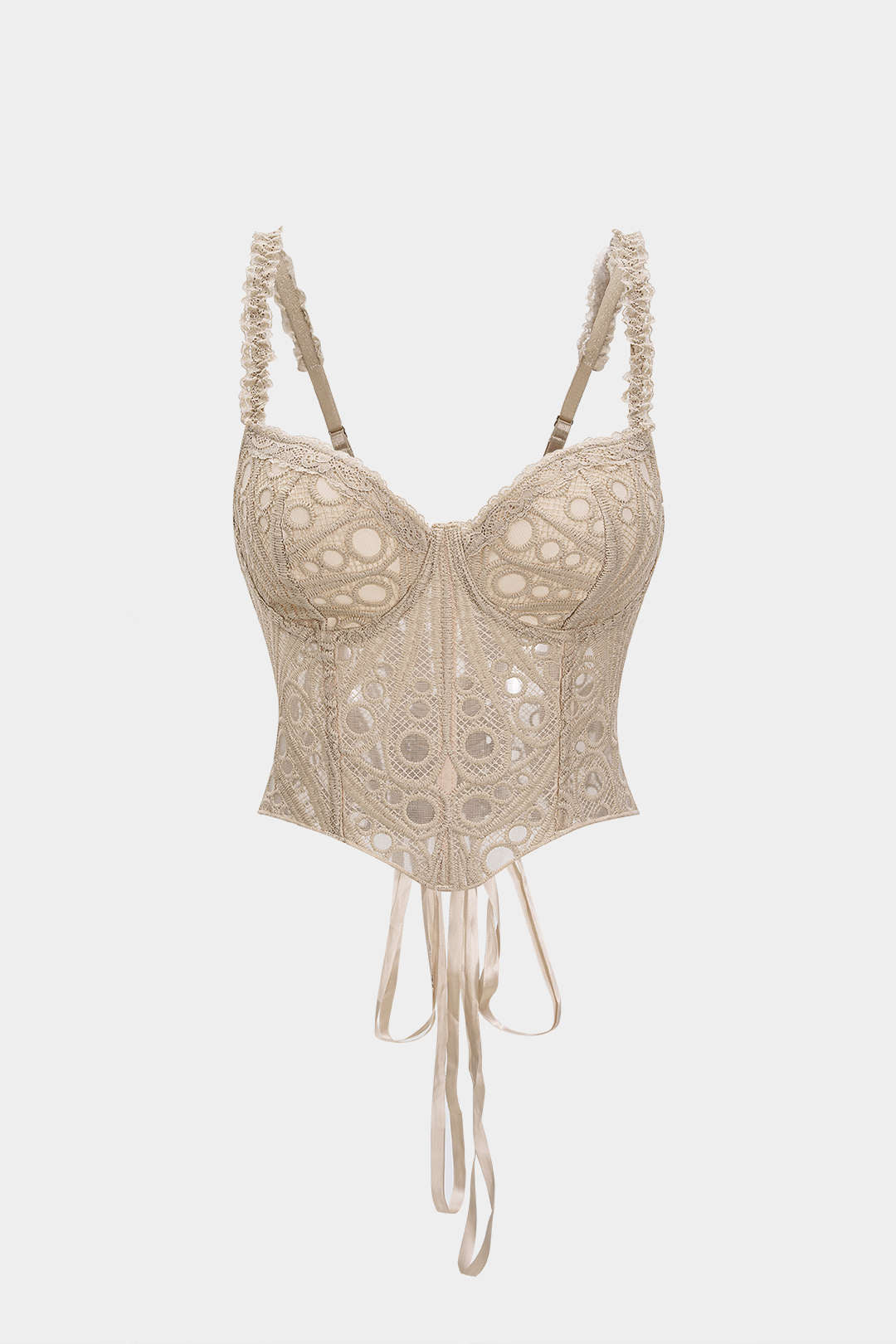 Haut caraco à lacets avec corset et bordure en dentelle