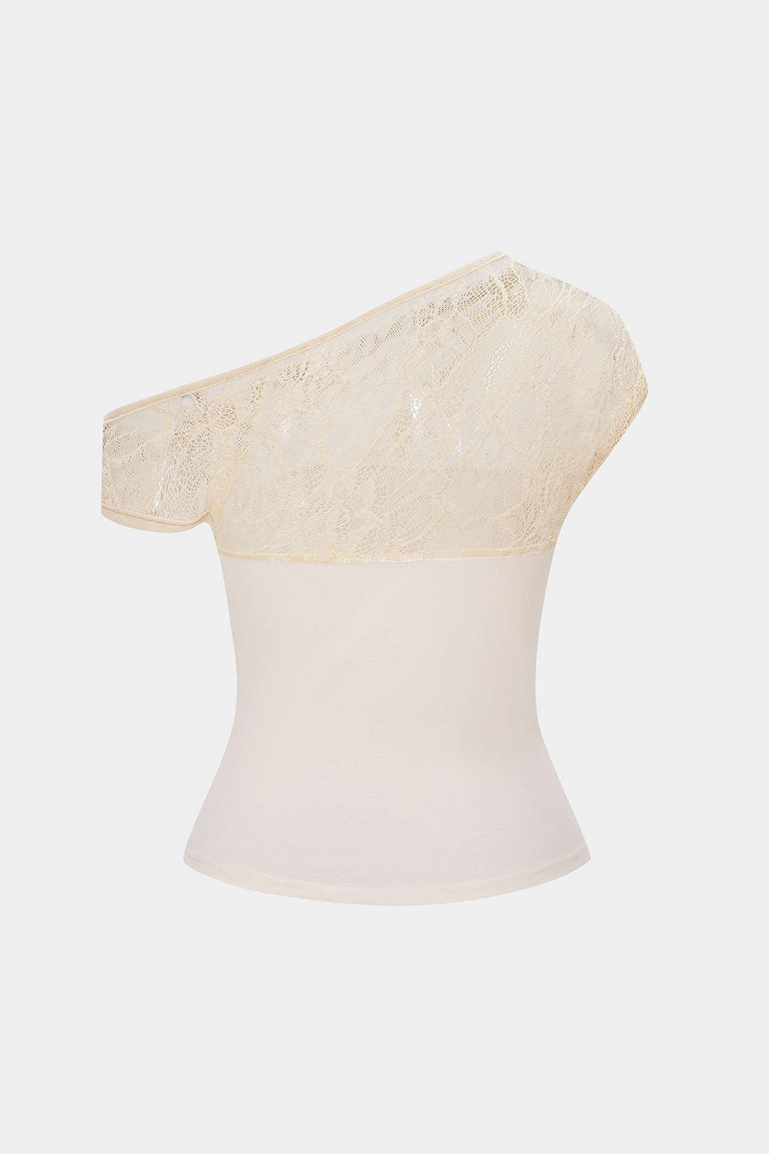Lace Patchwork Twist Knot One Shoulder Sleeveless Top