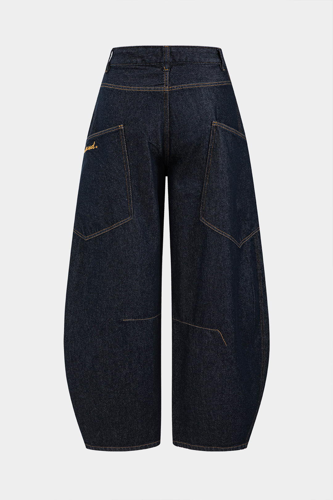 Denim Washed Wide Leg Barrel Jeans