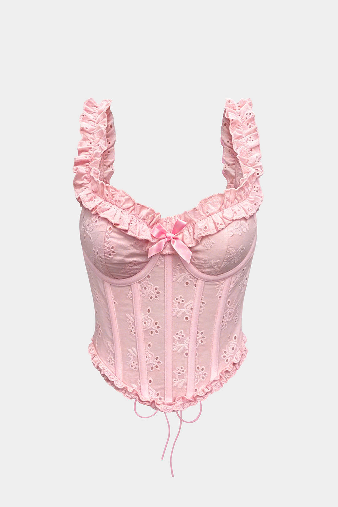Korsett-Cami-Top mit Muschelsaum