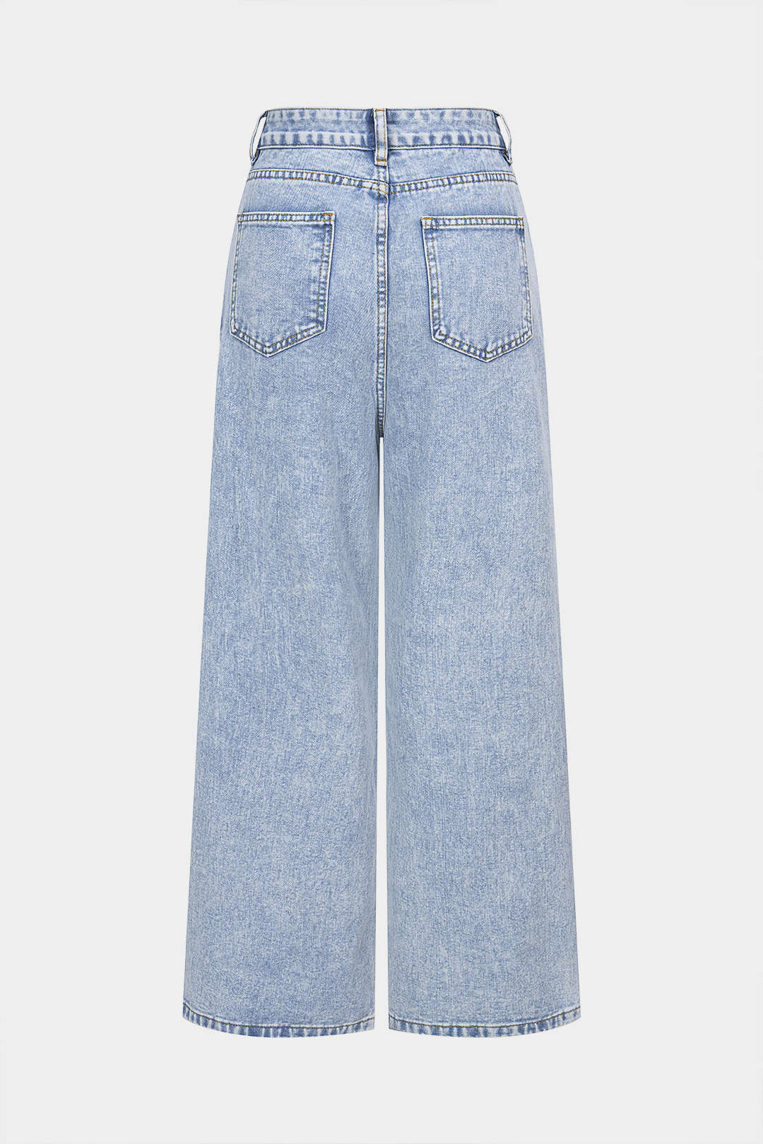 Jean droit en denim avec perles décoratives