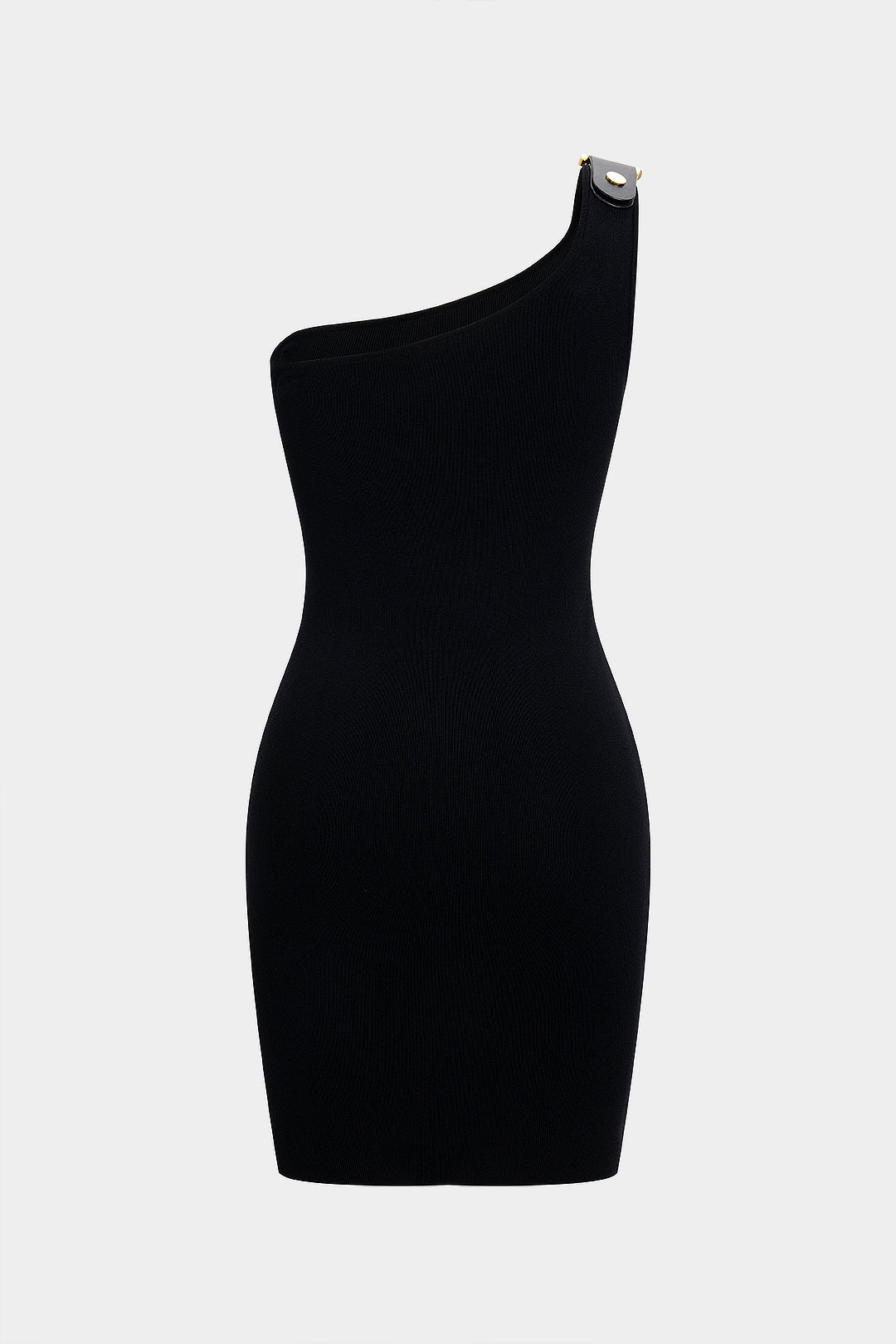 Metallic Decor Asymmetrical Sleeveless Mini Dress