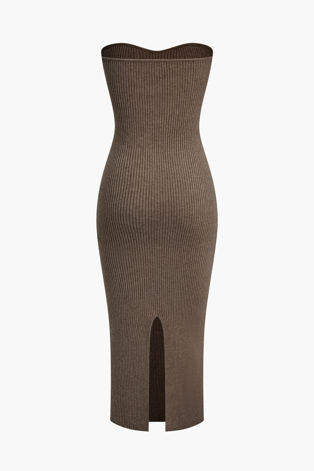 Ribbed Knit Strapless Midi Dress And Bolero Set