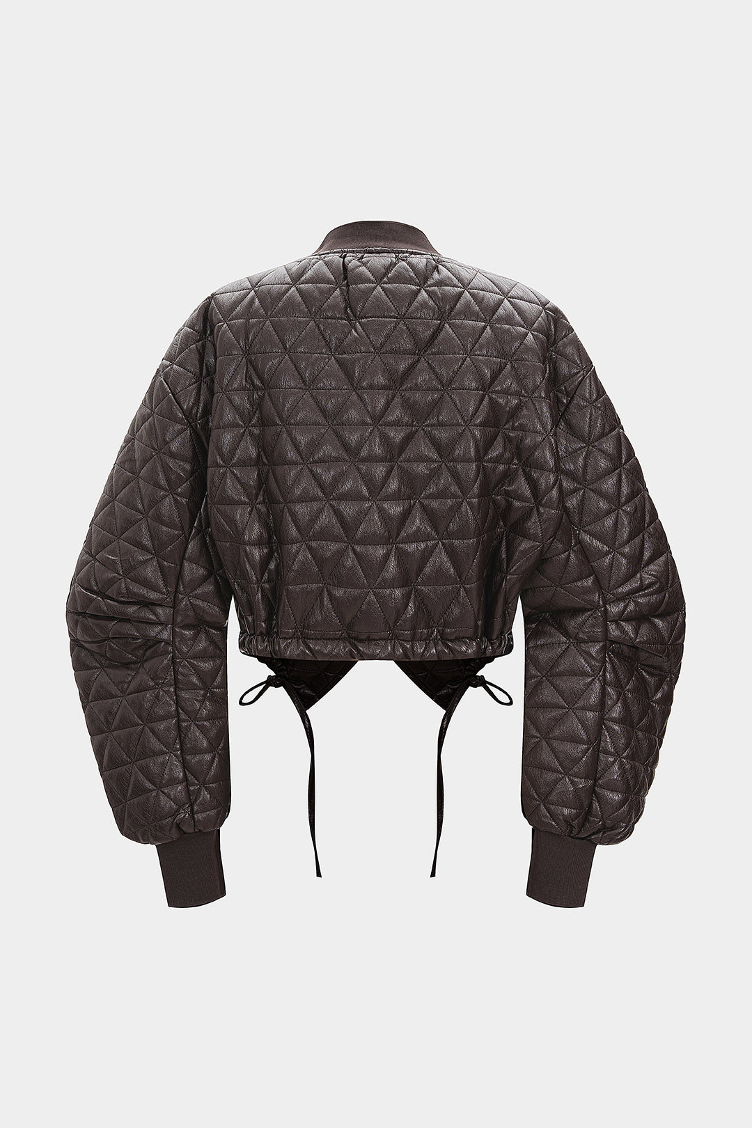 Faux Leather Strappy Tie-Up Jacket