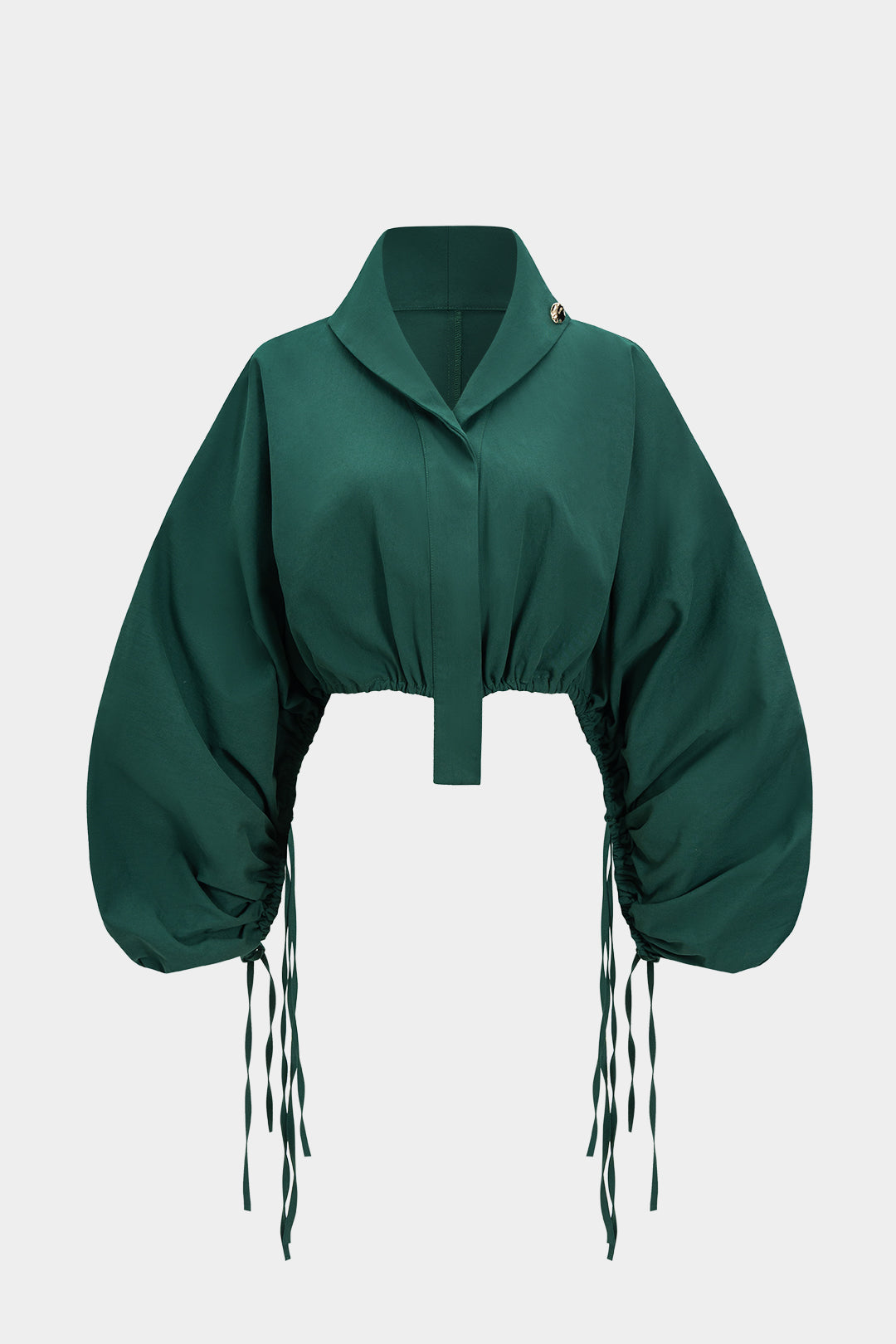 Ruched Drawstring Long-Sleeve Shirt