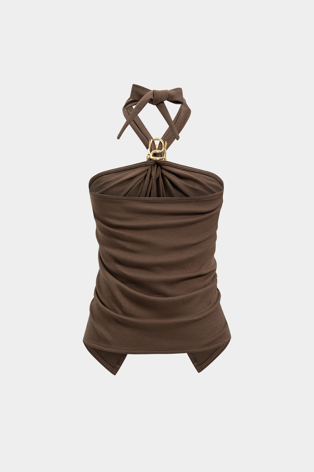 Metallic Halter Neck Tie-Up Tank Top