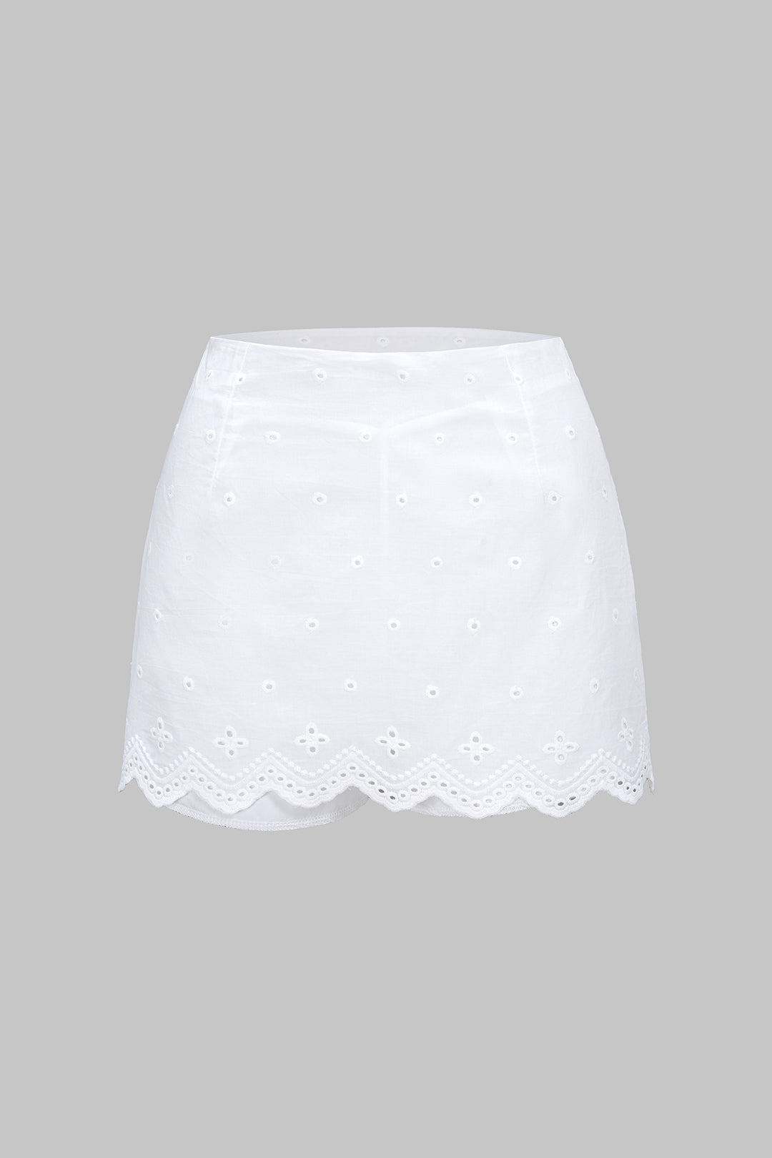 Solid Embroidery Skort