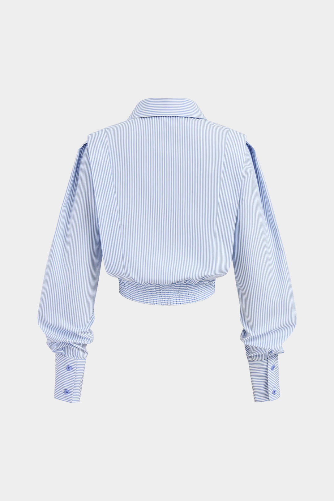 Stripes Print Lapel Button Long-Sleeve Shirt