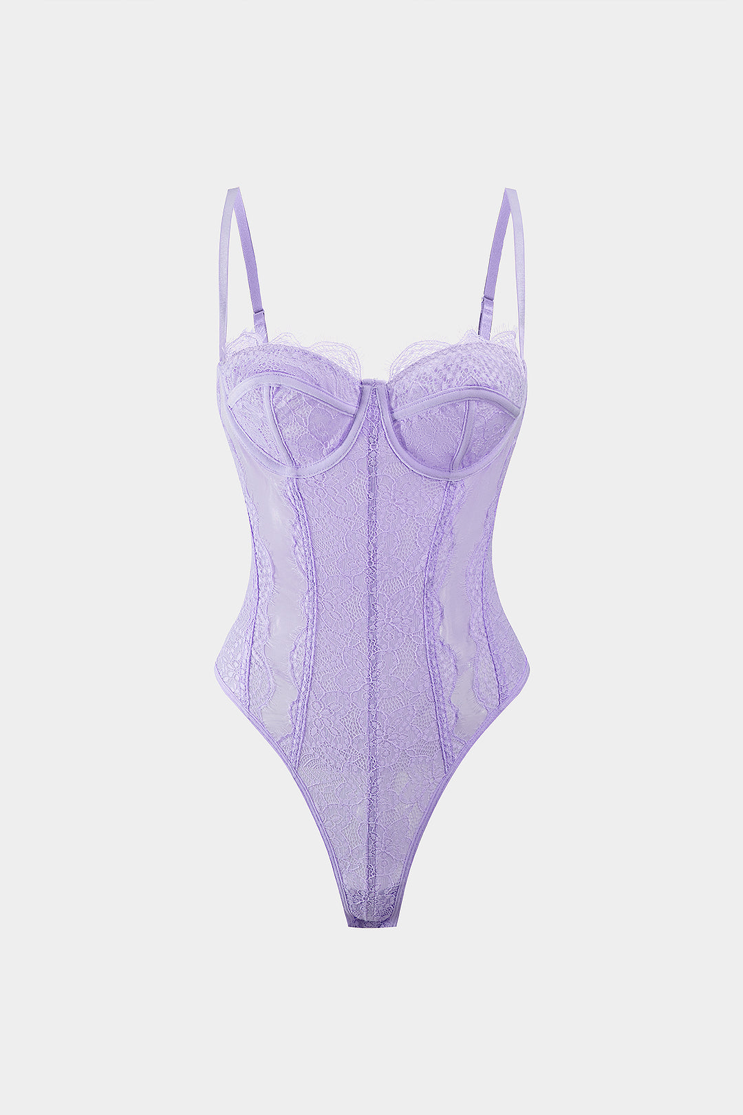 Mesh Sheer Patchwork Bustier Corset Slip Sleeveless Bodysuit