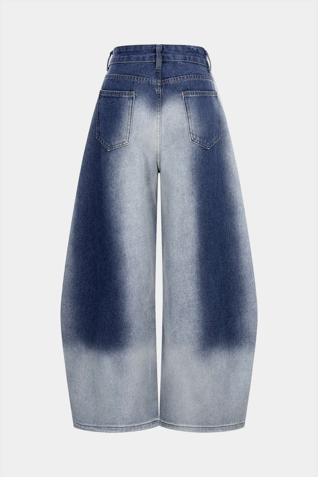 Denim Contrast Washed Wide Leg Jeans