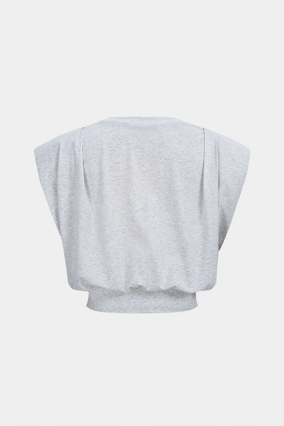 T-shirt sans manches froncé à imprimé lettres