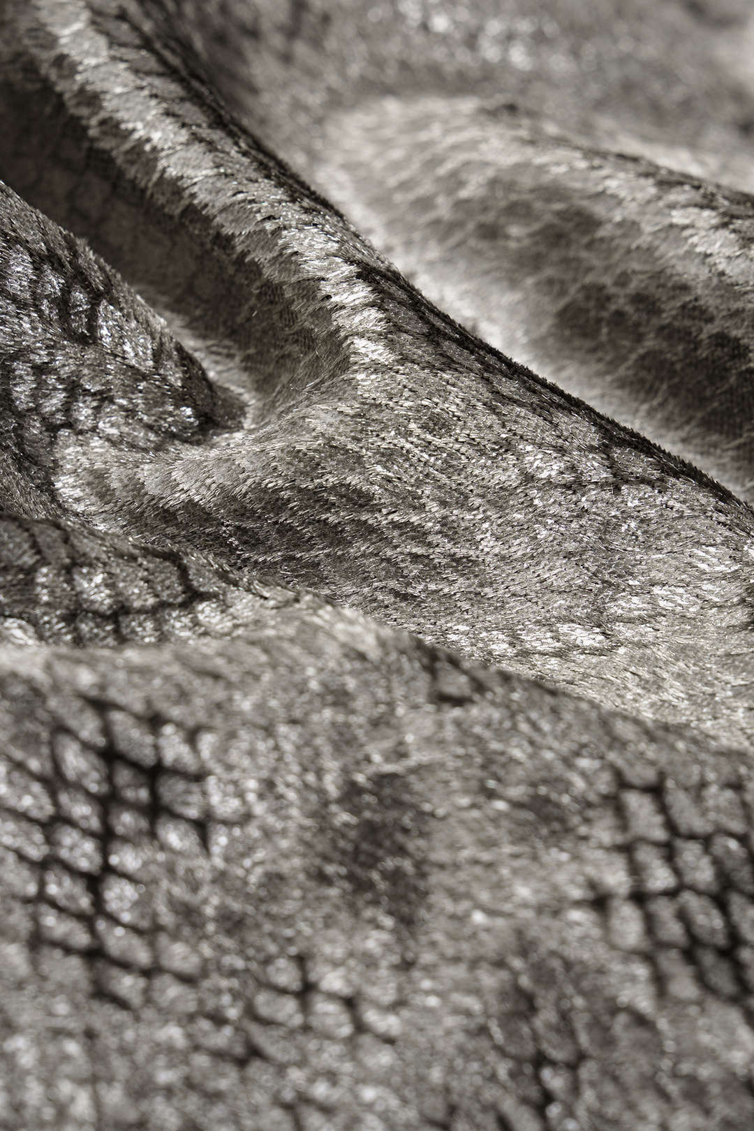 Snake Skin Print Suede Asymmetrical Sweatshirt And Drawstring Wide Leg Pants Set