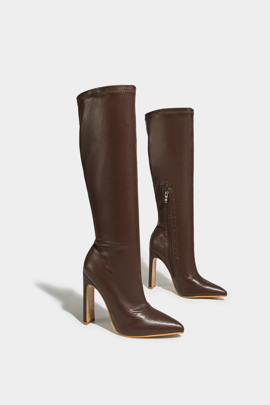 Bottes hautes à bout pointu et fermeture éclair