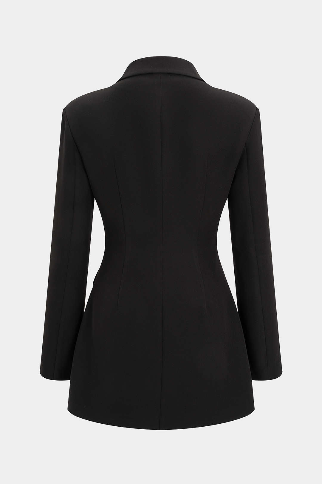 Notched Lapel V-Neck Mini Dress