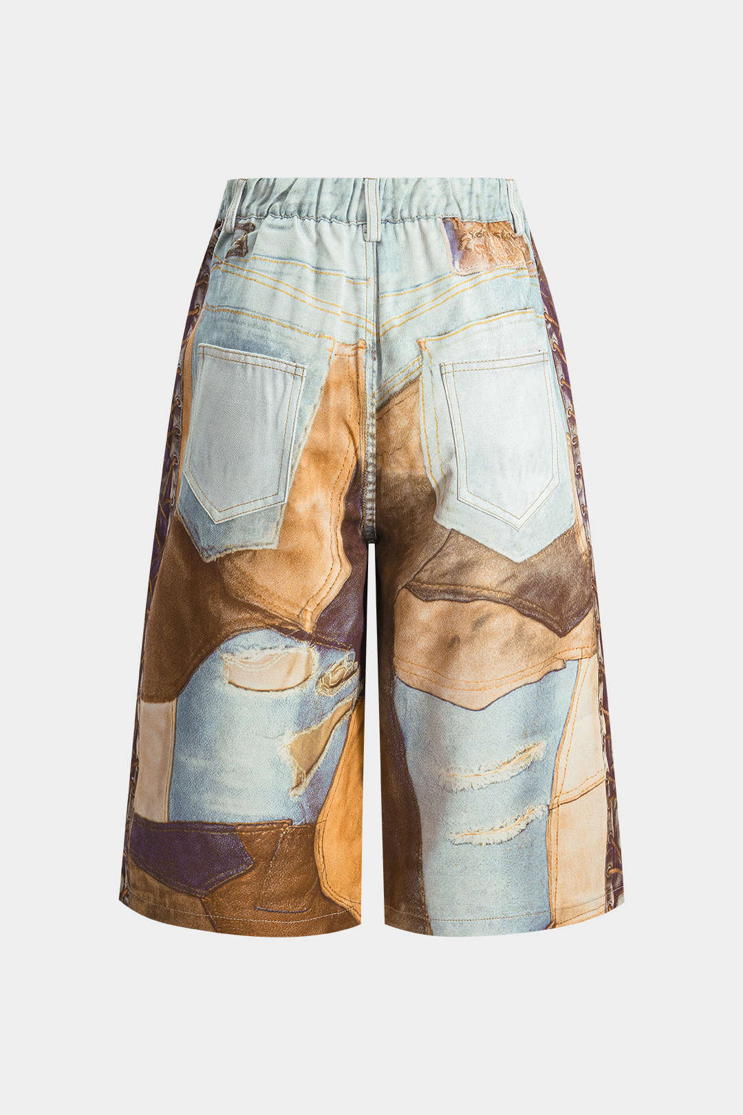 Chain Print Wide Leg Shorts