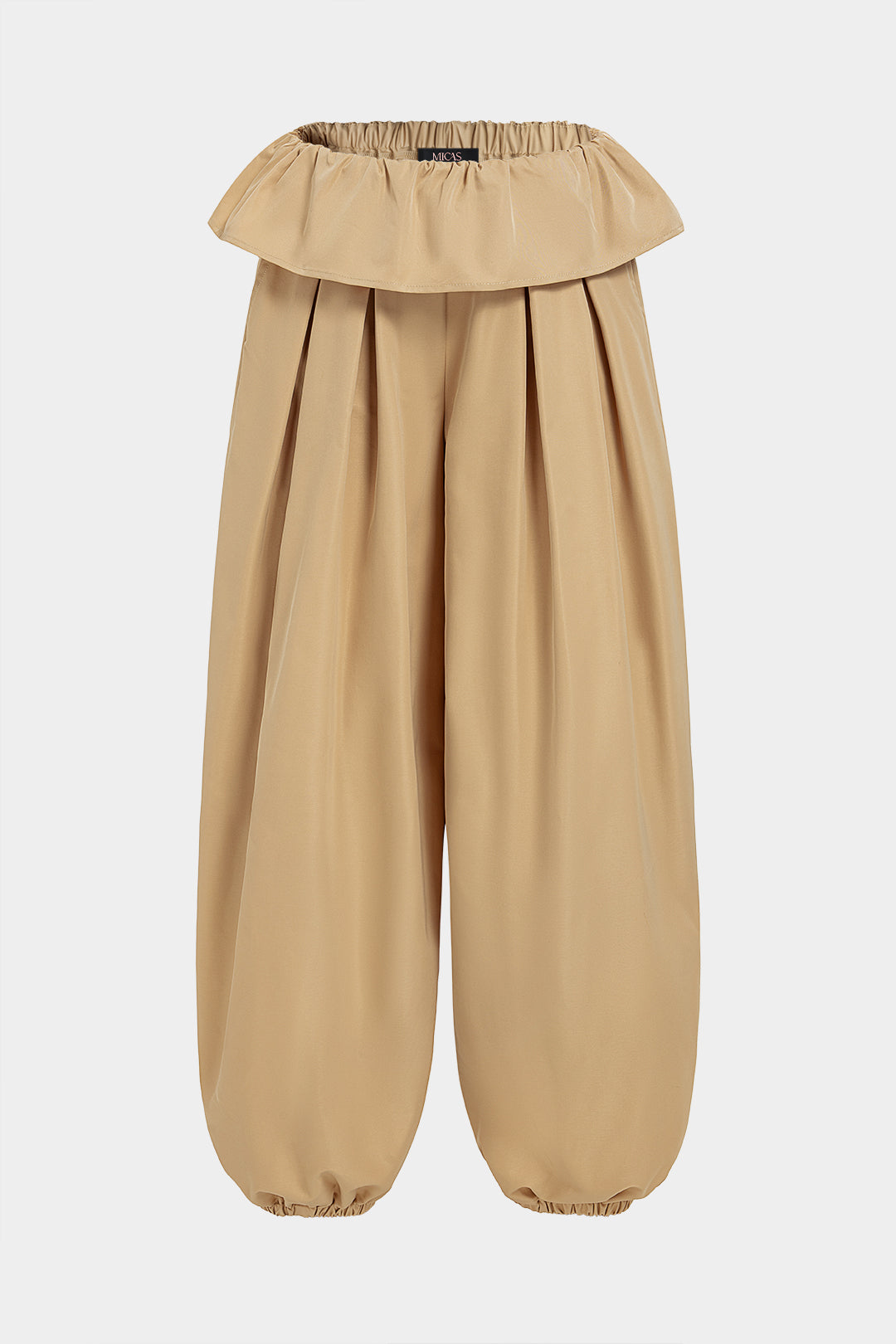 Einfarbige geraffte Ballonhose