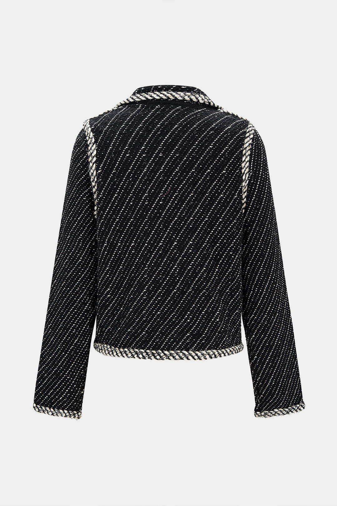 Gestrickte Jacke mit Kontrast-Metallic-Knöpfen und Revers