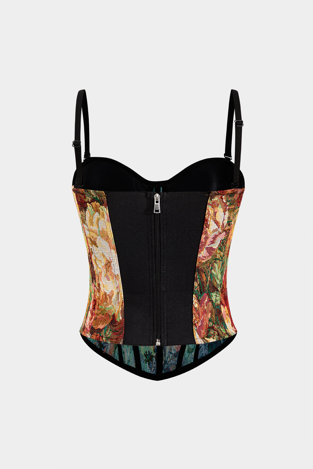 Haut Caraco Bustier Jacquard Sans Bretelles